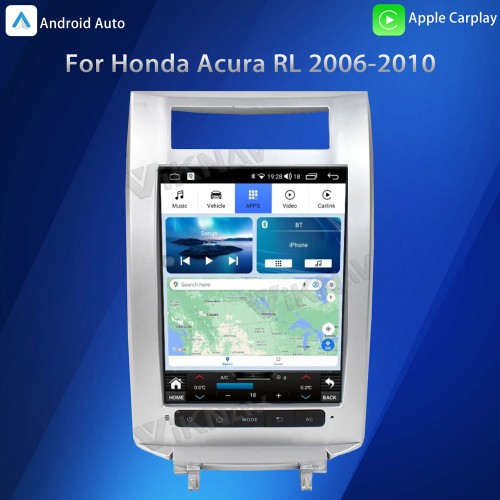 Viknav 12.3 Inch Vertical screen Car Radio For Honda Acura RL 2006-2010 Car Stereo Multimedia Player Android GPS Navigation Head Unit(64GB)