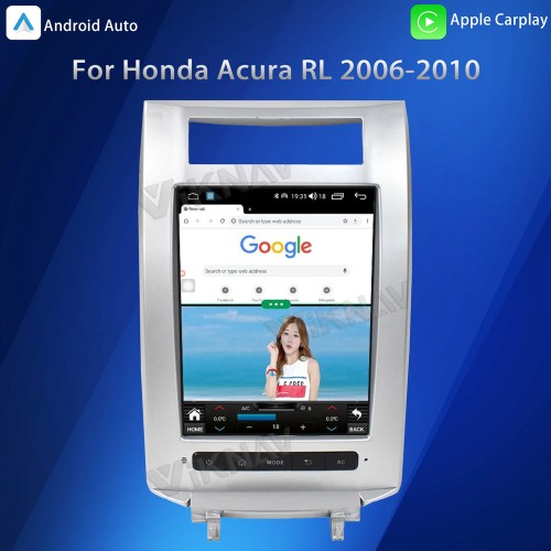 Viknav 12.3 Inch Vertical screen Car Radio For Honda Acura RL 2006-2010 Car Stereo Multimedia Player Android GPS Navigation Head Unit(128GB)