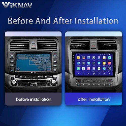 Viknav Android Car Radio For Honda Acura TSX 2004-2008 Car Stereo Receiver Touch Screen GPS Navigation Multimedia Player Head Unit(128GB)