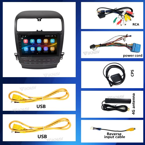 Viknav Android Car Radio For Honda Acura TSX 2004-2008 Car Stereo Receiver Touch Screen GPS Navigation Multimedia Player Head Unit(64GB)