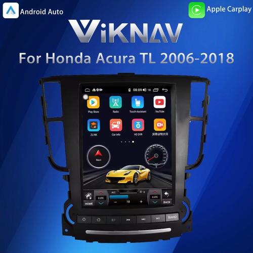 Viknav 2 Din Vertical Screen Car Radio For Honda Acura TL 2006-2018 Car radio Multimedia Player Android GPS Navigation Head Unit(128GB)