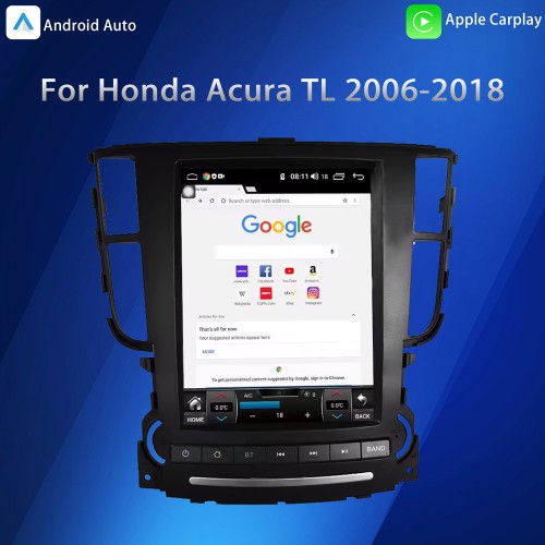 Viknav 2 Din Vertical Screen Car Radio For Honda Acura TL 2006-2018 Car radio Multimedia Player Android GPS Navigation Head Unit(128GB)