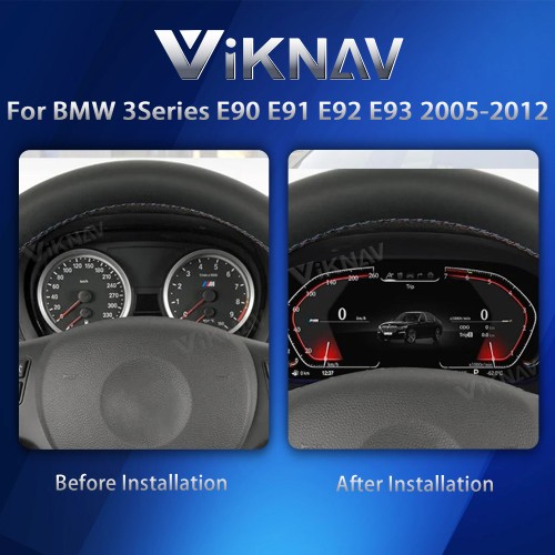 Viknav Digital Instrument Cluster 11 inch For BMW 3Series E90 E91 E92 E93 2005-2012 Linux System Vertical Screen Car Speed Meter Car Dashboard Digital Panel