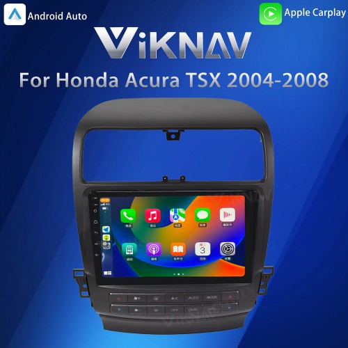 Viknav Android Car Radio For Honda Acura TSX 2004-2008 Car Stereo Receiver Touch Screen GPS Navigation Multimedia Player Head Unit(128GB)