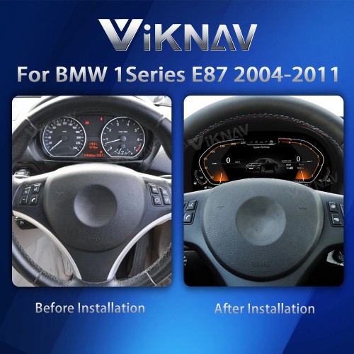 Viknav Digital Instrument Cluster 11 inch For BMW 1 series E87 2004-2011 Linux System Vertical Screen Car SpeedMeter Car Dashboard Digital Panel