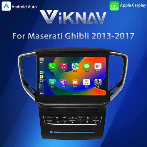 Viknav Car Radio For Maserati Ghibli 2013-2017 Touch Screen 10.4 inch GPS Navigation Multimedia Player Wireless Carplay Android Auto Stereo Head UNIT (128gb）