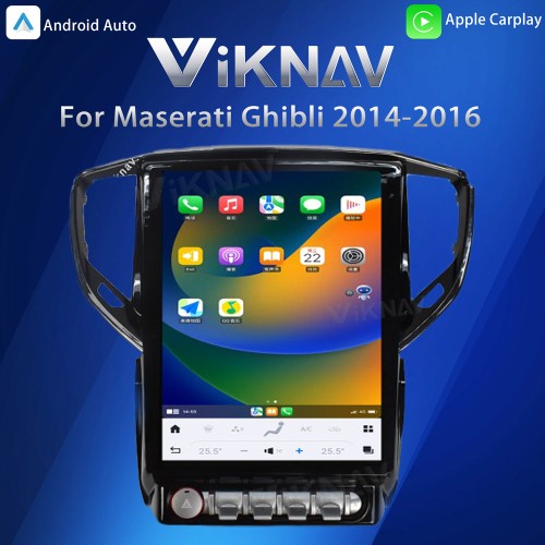 Viknav 12.1 Inch Android Car Radio For Maserati Ghibli 2014 2015 2016 GPS Navigation Multimedia System With Screen IPS DVR WiFi Carplay(128GB)