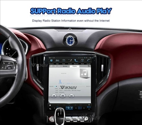 Viknav 12.1 Inch Android Car Radio For Maserati Ghibli 2014 2015 2016 GPS Navigation Multimedia System With Screen IPS DVR WiFi Carplay(128GB)