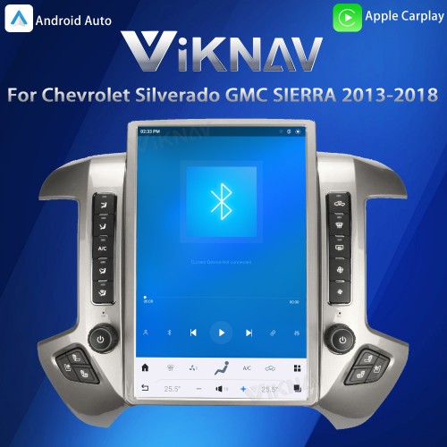 Viknav 14.4inch Car Radio For Chevrolet Silverado / GMC SIERRA 2013-2018 Touch Screen Android Head Unit GPS Navigation Player Autoradio(silvery 128GB)