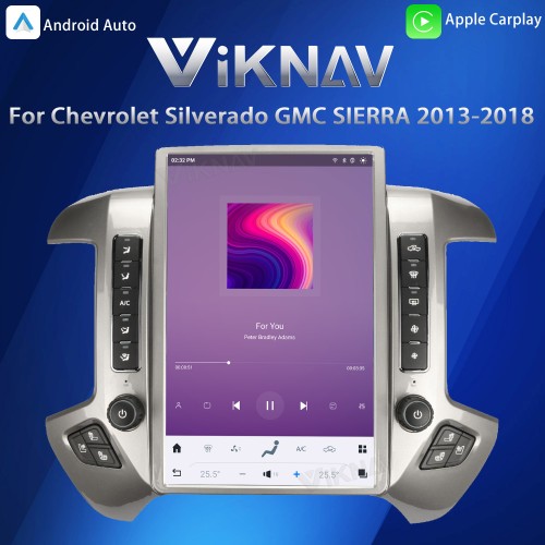 Viknav 14.4inch Car Radio For Chevrolet Silverado / GMC SIERRA 2013-2018 Touch Screen Android Head Unit GPS Navigation Player Autoradio(silvery 128GB)
