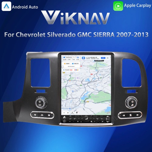 Viknav Car radio For Chevrolet Silverado GMC SIERRA 2007 - 2013 Vertical Screen 12.1 INCH Car Stereo DVD player GPS Navigation Head UNIT （128gb)