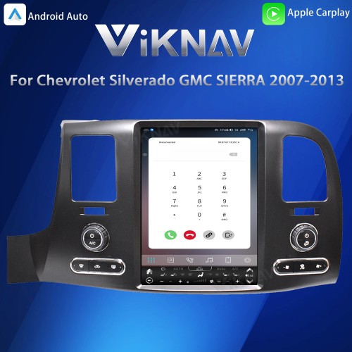 Viknav Car radio For Chevrolet Silverado GMC SIERRA 2007 - 2013 Vertical Screen 12.1 INCH Car Stereo DVD player GPS Navigation Head UNIT （128gb)