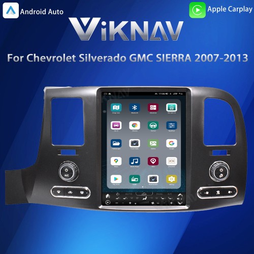 Viknav Car radio For Chevrolet Silverado GMC SIERRA 2007 - 2013 Vertical Screen 12.1 INCH Car Stereo DVD player GPS Navigation Head UNIT （128gb)
