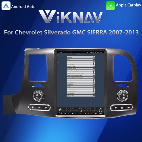 Viknav Car radio For Chevrolet Silverado GMC SIERRA 2007 - 2013 Vertical Screen 12.1 INCH Car Stereo DVD player GPS Navigation Head UNIT （128gb)