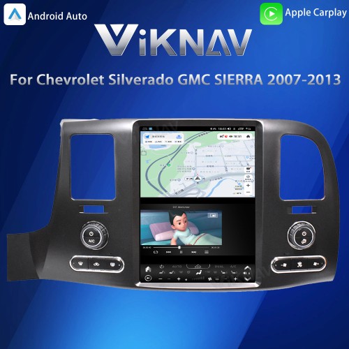 Viknav Car radio For Chevrolet Silverado GMC SIERRA 2007 - 2013 Vertical Screen 12.1 INCH Car Stereo DVD player GPS Navigation Head UNIT （128gb)
