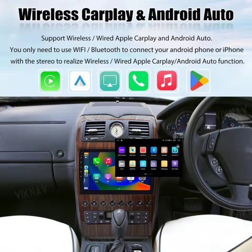 Viknav Android Car Radio For Maserati Quattroporte 2004-2012 Touch Screen 10 inch GPS Navigation Multimedia Player Carplay Auto Stereo (128gb）