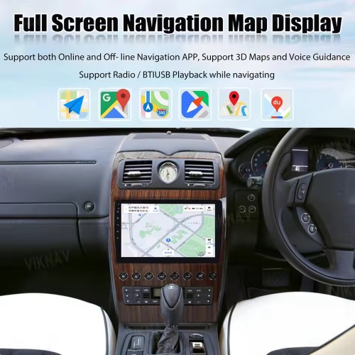 Viknav Android Car Radio For Maserati Quattroporte 2004-2012 Touch Screen 10 inch GPS Navigation Multimedia Player Carplay Auto Stereo (128gb）