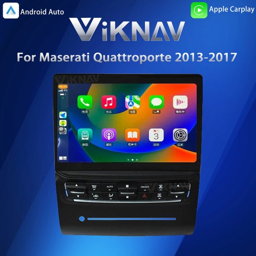 Viknav Car Radio For Maserati Quattroporte 2013-2017 Touch Screen 10.4 inch GPS Navigation Multimedia Player Wireless Carplay Android Auto Stereo Head UNIT (128gb）