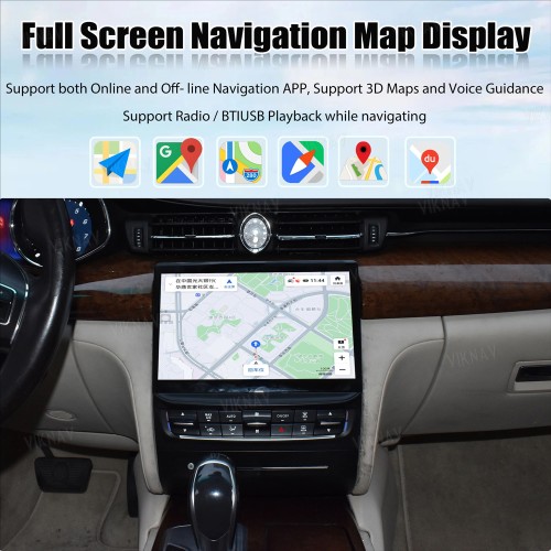 Viknav Car Radio For Maserati Quattroporte 2013-2017 Touch Screen 10.4 inch GPS Navigation Multimedia Player Wireless Carplay Android Auto Stereo Head UNIT (128gb）