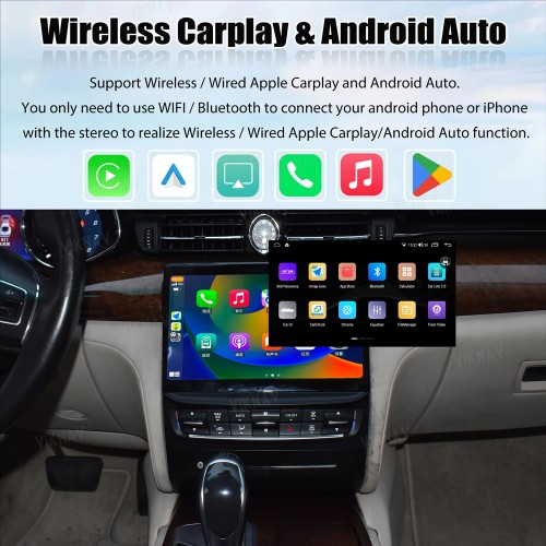 Viknav Car Radio For Maserati Quattroporte 2013-2017 Touch Screen 10.4 inch GPS Navigation Multimedia Player Wireless Carplay Android Auto Stereo Head UNIT (128gb）