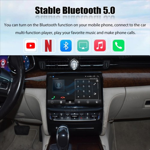 Viknav Car Radio For Maserati Quattroporte 2013-2017 Touch Screen 10.4 inch GPS Navigation Multimedia Player Wireless Carplay Android Auto Stereo Head UNIT (128gb）