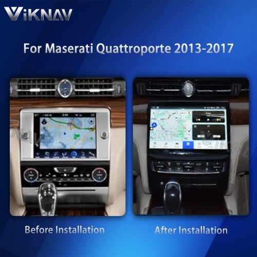 Viknav Car Radio For Maserati Quattroporte 2013-2017 Touch Screen 10.4 inch GPS Navigation Multimedia Player Wireless Carplay Android Auto Stereo Head UNIT (64gb）