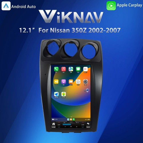 Viknav Car GPS Navigation For Nissan 350Z 2002-2007 LHD Touch Screen Audio Stereo Radio 12.1 inch Multimedia Player Wireless Carplay(128GB)
