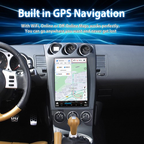 Viknav Car GPS Navigation For Nissan 350Z 2002-2007 LHD Touch Screen Audio Stereo Radio 12.1 inch Multimedia Player Wireless Carplay(128GB)