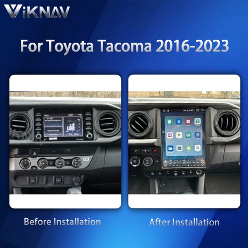 Viknav 12.1 INCH Car Stereo For Toyota Tacoma 2016-2023 Vertical Screen radio Android Auto Carplay Car GPS Navigation Multimedia Player Head UNIT (silvery 128GB)