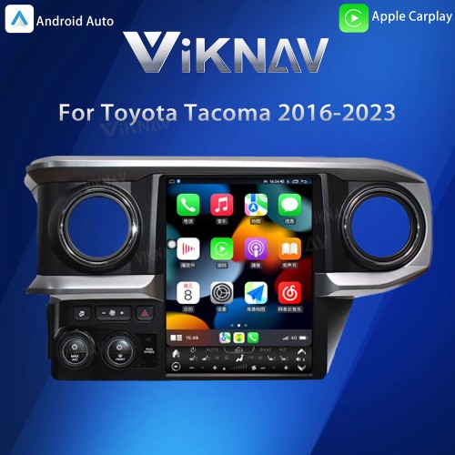 Viknav 12.1 INCH Car Stereo For Toyota Tacoma 2016-2023 Vertical Screen radio Android Auto Carplay Car GPS Navigation Multimedia Player Head UNIT (silvery 128GB)