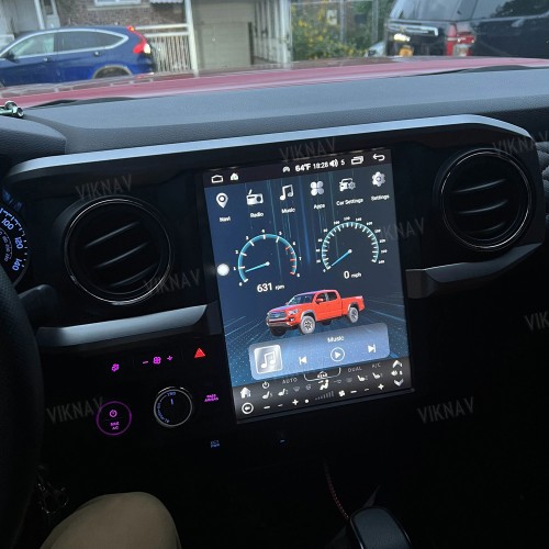 Viknav 12.1 INCH Car Stereo For Toyota Tacoma 2016-2023 Vertical Screen radio Android Auto Carplay Car GPS Navigation Multimedia Player Head UNIT (silvery 128GB)