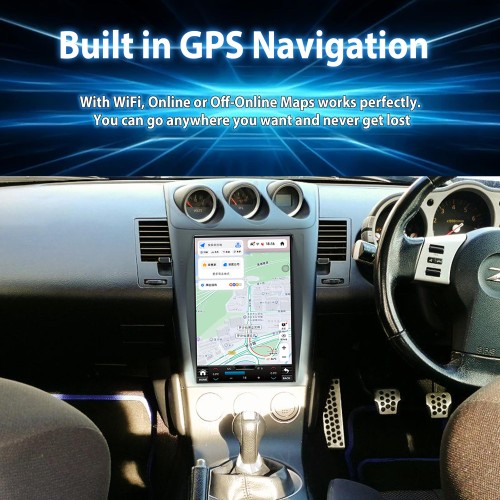 Viknav Car GPS Navigation For Nissan 350Z 2002-2007 RHD Touch Screen Audio Stereo Radio 12.1 inch Multimedia Player Wireless Carplay(64GB)