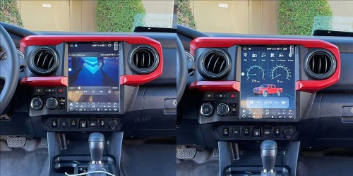 Viknav 12.1 INCH Car radio For Toyota Tacoma 2016-2023 Vertical Screen Android Auto Carplay Stereo Car GPS Navigation Multimedia Player Head UNIT (Red 128GB)