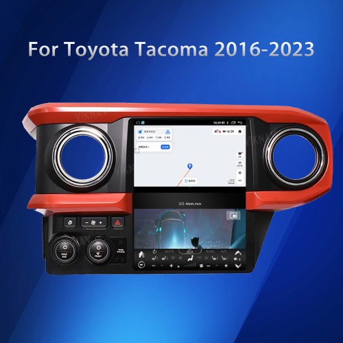 Viknav 12.1 INCH Car radio For Toyota Tacoma 2016-2023 Vertical Screen Android Auto Carplay Stereo Car GPS Navigation Multimedia Player Head UNIT (Red 128GB)
