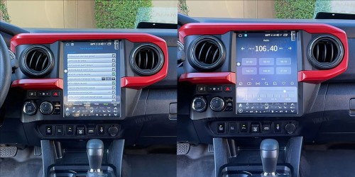 Viknav 12.1 INCH Car radio For Toyota Tacoma 2016-2023 Vertical Screen Android Auto Carplay Stereo Car GPS Navigation Multimedia Player Head UNIT (Red 128GB)