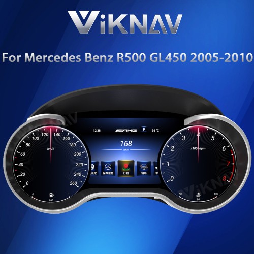 Viknav Digital Cluster Car Speedometer For Mercedes Benz R500 GL450 2005-2010 Linux System Car Instrument Cluster Screen Instrument Replacement