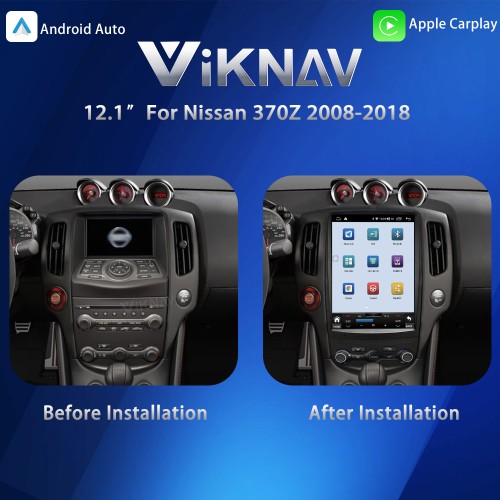 Viknav 12.1 Inch Car Radio For Nissan 370Z 2008-2018 Multimedia Player Stereo Replacemet GPS Navigation Carplay 4G Head Unit high Version(64gb)