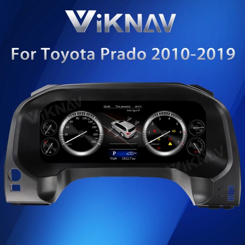Viknav Car Instrument Panel 12.3 Inch For Toyota Prado 2010-2019 LCD Meter Linux System Digital Speedometer Dashboard Screen