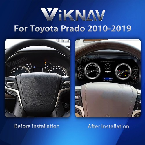 Viknav Car Instrument Panel 12.3 Inch For Toyota Prado 2010-2019 LCD Meter Linux System Digital Speedometer Dashboard Screen