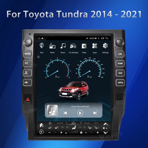 Viknav Car Radio For Toyota Tundra 2014 - 2021 Vertical Screen GPS Navigation Multimedia Player Android Auto Wireless Carplay Stereo Head UNIT (BLACK 128GB)