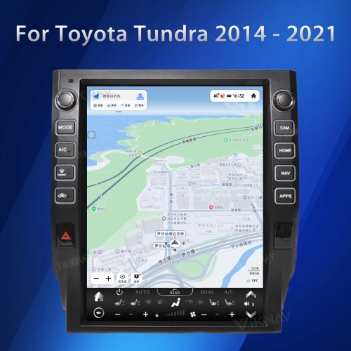 Viknav Car Radio For Toyota Tundra 2014 - 2021 Vertical Screen GPS Navigation Multimedia Player Android Auto Wireless Carplay Stereo Head UNIT (BLACK 128GB)
