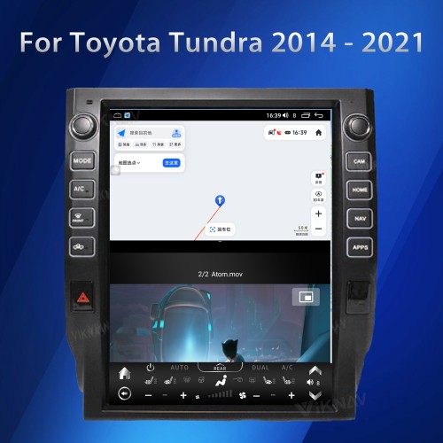Viknav Car Radio For Toyota Tundra 2014 - 2021 Vertical Screen GPS Navigation Multimedia Player Android Auto Wireless Carplay Stereo Head UNIT (BLACK 128GB)