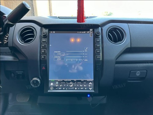 Viknav Car Radio For Toyota Tundra 2014 - 2021 Vertical Screen GPS Navigation Multimedia Player Android Auto Wireless Carplay Stereo Head UNIT (BLACK 128GB)