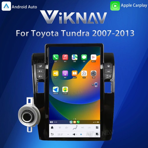 VIKNAV 13.6 Inch Car Radio For Toyota Tundra 2007-2013 Android Car GPS Navigation Multimedia Video Player Auto Car Stereo Carplay(128GB)