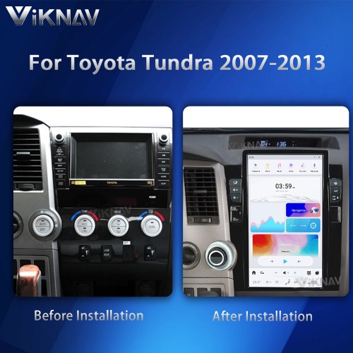 VIKNAV 13.6 Inch Car Radio For Toyota Tundra 2007-2013 Android Car GPS Navigation Multimedia Video Player Auto Car Stereo Carplay(128GB)