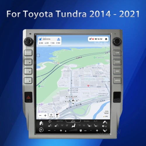 Viknav Car Radio For Toyota Tundra 2014 - 2021 Vertical Screen GPS Navigation Multimedia Player Android Auto Wireless Carplay Stereo Head UNIT (Silvery 128GB)