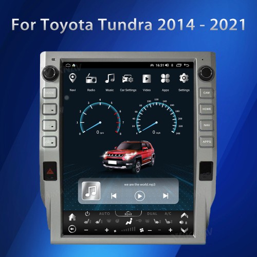 Viknav Car Radio For Toyota Tundra 2014 - 2021 Vertical Screen GPS Navigation Multimedia Player Android Auto Wireless Carplay Stereo Head UNIT (Silvery 128GB)