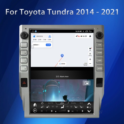 Viknav Car Radio For Toyota Tundra 2014 - 2021 Vertical Screen GPS Navigation Multimedia Player Android Auto Wireless Carplay Stereo Head UNIT (Silvery 128GB)