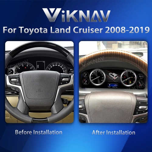 Viknav Car Instrument Panel 12.3 Inch For Toyota Land Cruiser 2008-2019  LCD Meter Linux System Digital Speedometer Dashboard Screen