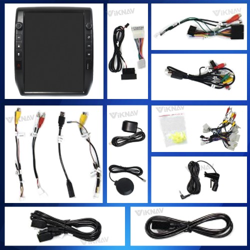 VIKNAV 13 Inch Car Radio For Toyota Tacoma 2005-2015 Android Auto Wireless Carplay GPS Navigation LCD Display Screen Multimedia Player(Black 128GB)